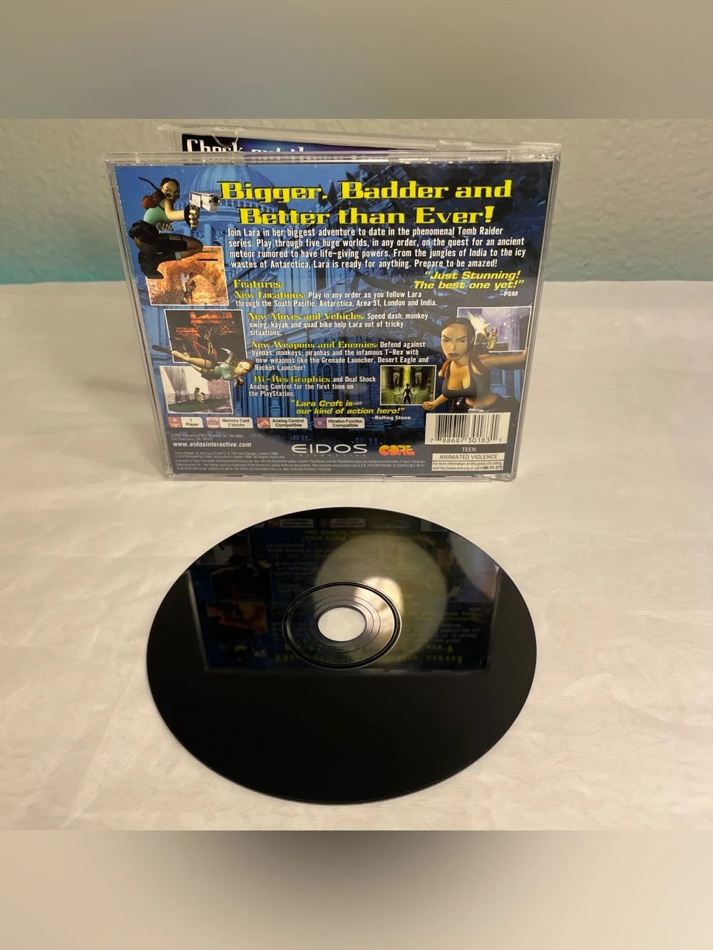 Tomb Raider III 3: Adventures of Lara Croft (PlayStation, PS1, 1999) Tested Work